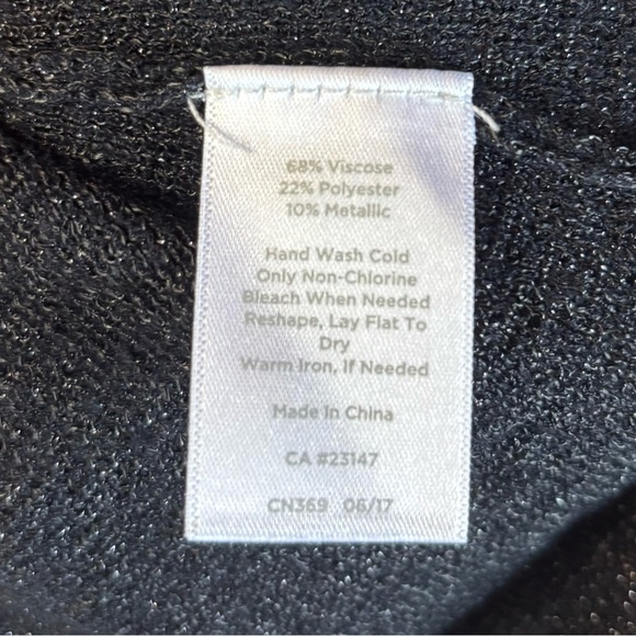 RSVP by Talbots Black Cowl Neck Sweater with Micro Silver Sparkles - Picture 3 of 5